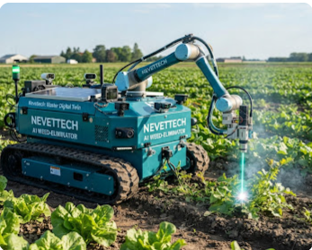 Ground robot with thermal laser weeding